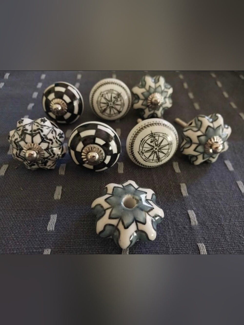 Nautical Style Ceramic Knobs  Decorative Home Accent